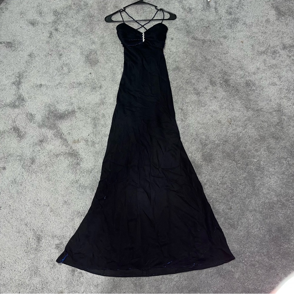 Jump, size 5/6, long adjustable prom dress blue and black